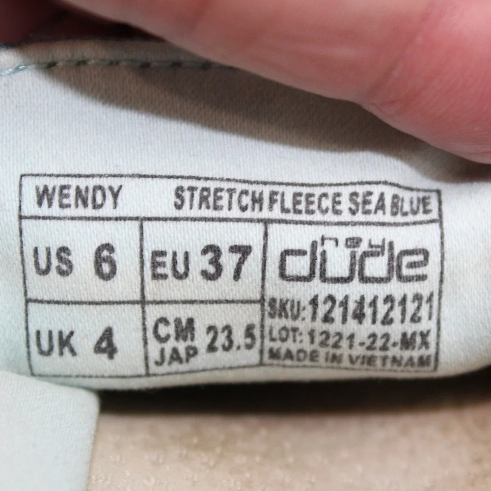 Hey Dude Wendy Stretch Fleece Sea Blue Slip On Loafers Shoes Womens‎ 6